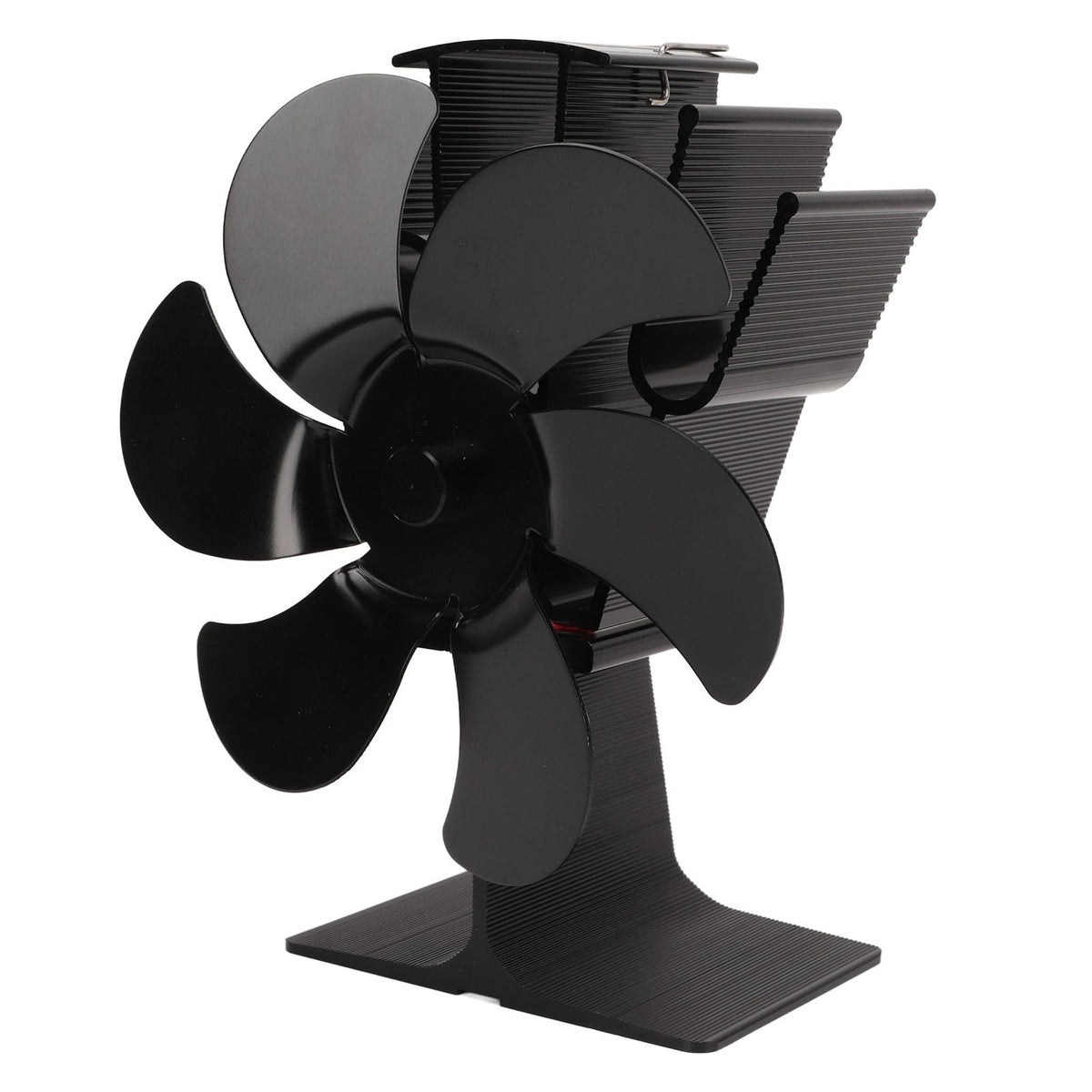 Heat Powered Fireplace Fan Non Electric Self Starting Stove Fan High Temperature Resistant Energy Saving Fan 6 Blades Black