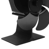 Heat Powered Fireplace Fan Non Electric Self Starting Stove Fan High Temperature Resistant Energy Saving Fan 6 Blades Black - Extra Image