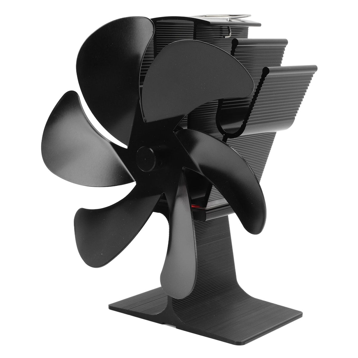 6 Blades Heat Powered Stove Fan Self Starting High Temperature Resistant Fireplace Fan LT385 4 Black 165mm Diameter