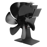 6 Blades Heat Powered Stove Fan Self Starting High Temperature Resistant Fireplace Fan LT385 4 Black 165mm Diameter - Side View