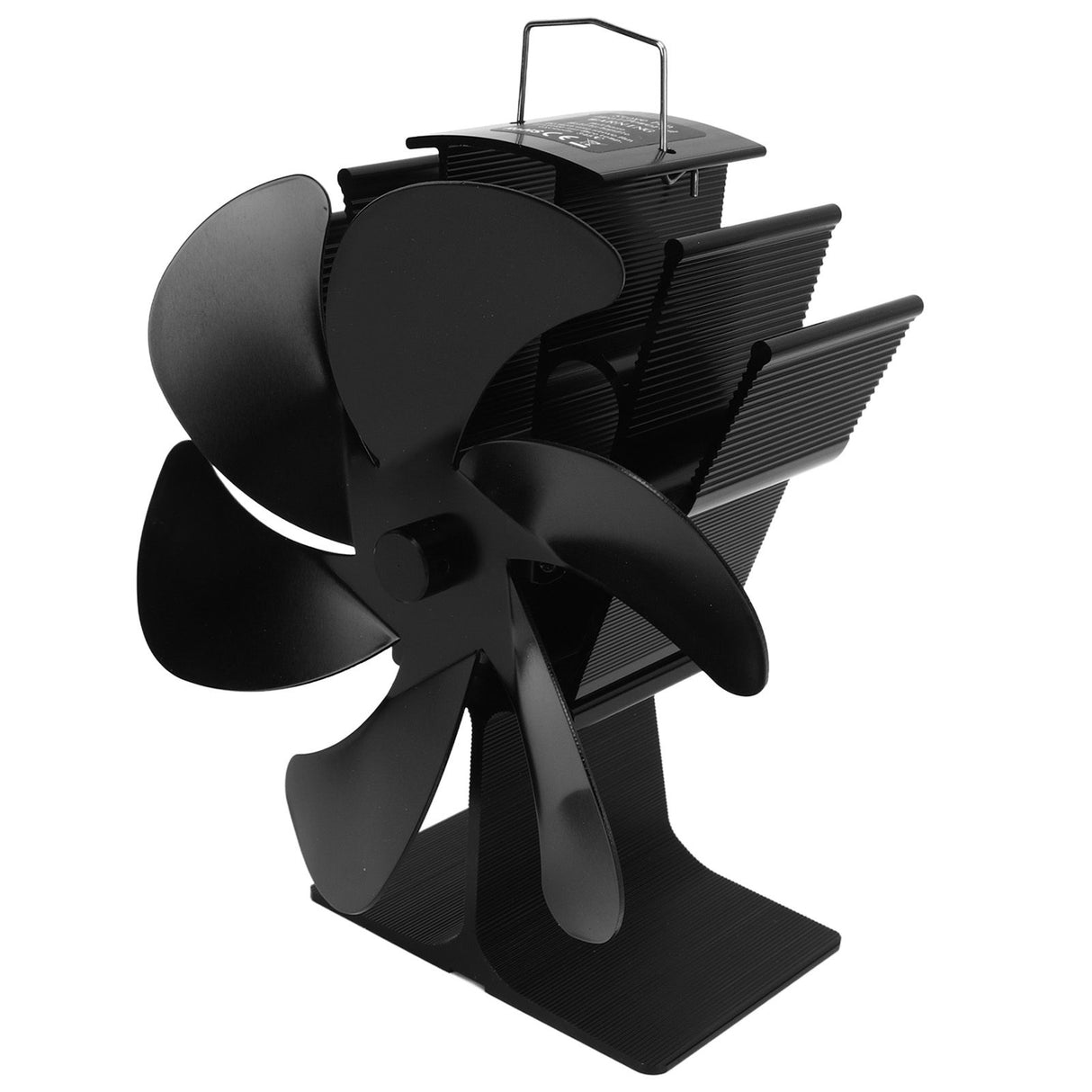 6 Blades Heat Powered Stove Fan Self Starting High Temperature Resistant Fireplace Fan LT385 4 Black 165mm Diameter