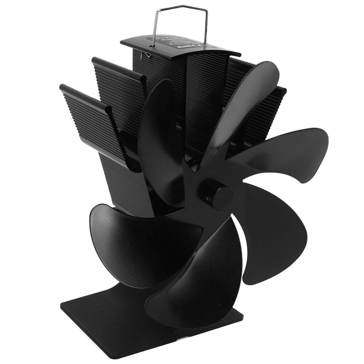 6 Blades Heat Powered Stove Fan Self Starting High Temperature Resistant Fireplace Fan LT385 4 Black 165mm Diameter