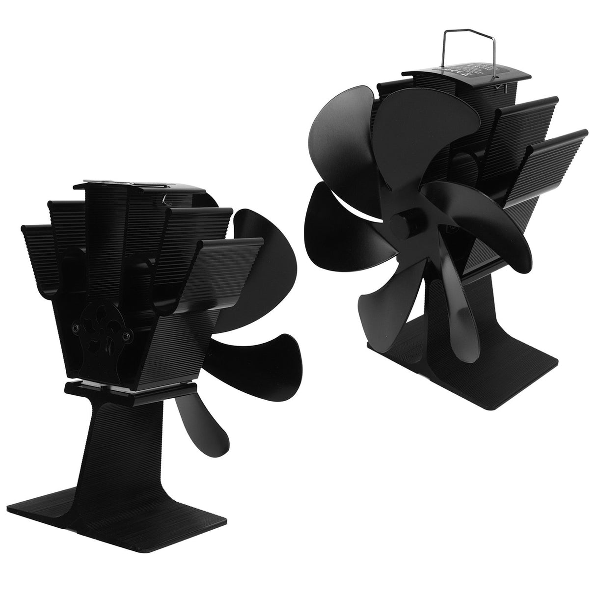 6 Blades Heat Powered Stove Fan Self Starting High Temperature Resistant Fireplace Fan LT385 4 Black 165mm Diameter