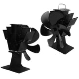 6 Blades Heat Powered Stove Fan Self Starting High Temperature Resistant Fireplace Fan LT385 4 Black 165mm Diameter - Close-Up Angle
