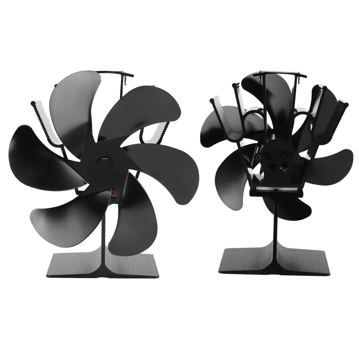 6 Blades Heat Powered Stove Fan Self Starting High Temperature Resistant Fireplace Fan LT385 4 Black 165mm Diameter