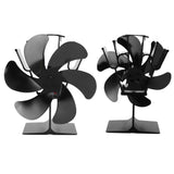 6 Blades Heat Powered Stove Fan Self Starting High Temperature Resistant Fireplace Fan LT385 4 Black 165mm Diameter
