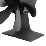 6 Blades Heat Powered Stove Fan Self Starting High Temperature Resistant Fireplace Fan LT385 4 Black 165mm Diameter