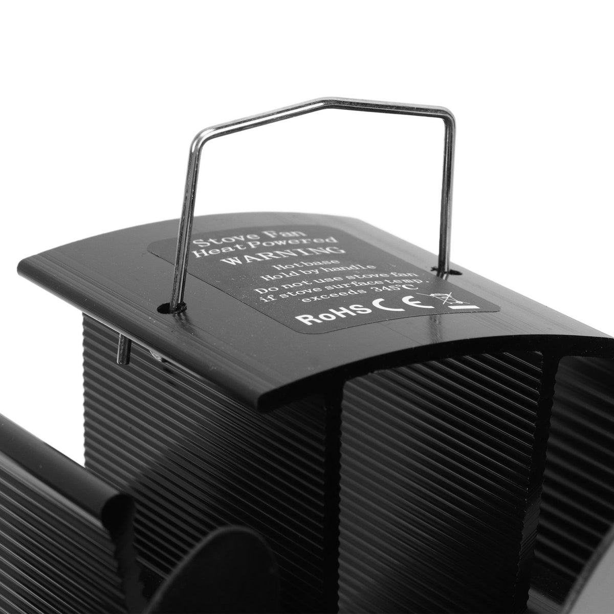 6 Blades Heat Powered Stove Fan Self Starting High Temperature Resistant Fireplace Fan LT385 4 Black 165mm Diameter