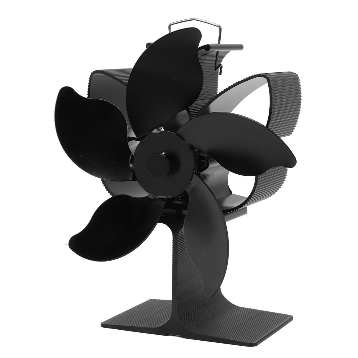 Heat Powered Fireplace Fan Black Stove Fan 5 Blades Thermal Power High Temperature Proof Eco Friendly Energy Saving