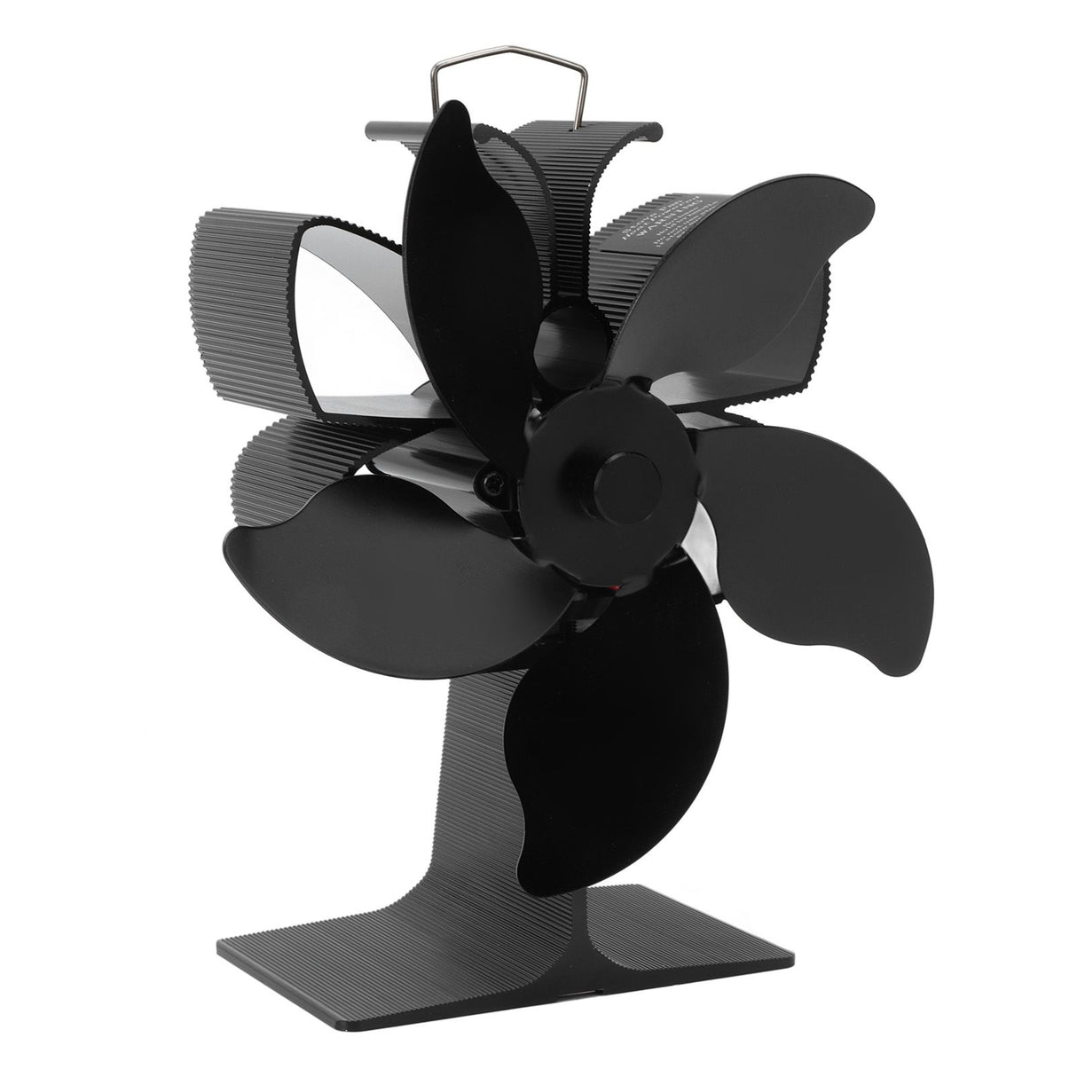Heat Powered Fireplace Fan Black Stove Fan 5 Blades Thermal Power High Temperature Proof Eco Friendly Energy Saving