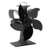 Heat Powered Fireplace Fan Black Stove Fan 5 Blades Thermal Power High Temperature Proof Eco Friendly Energy Saving