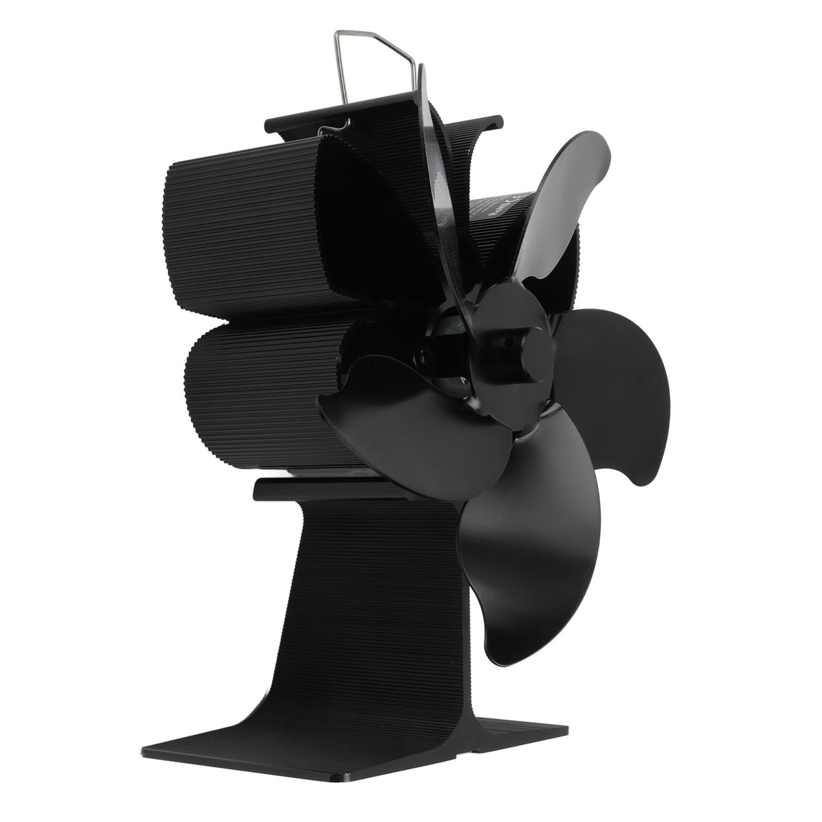 Heat Powered Fireplace Fan Black Stove Fan 5 Blades Thermal Power High Temperature Proof Eco Friendly Energy Saving