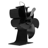 Heat Powered Fireplace Fan Black Stove Fan 5 Blades Thermal Power High Temperature Proof Eco Friendly Energy Saving