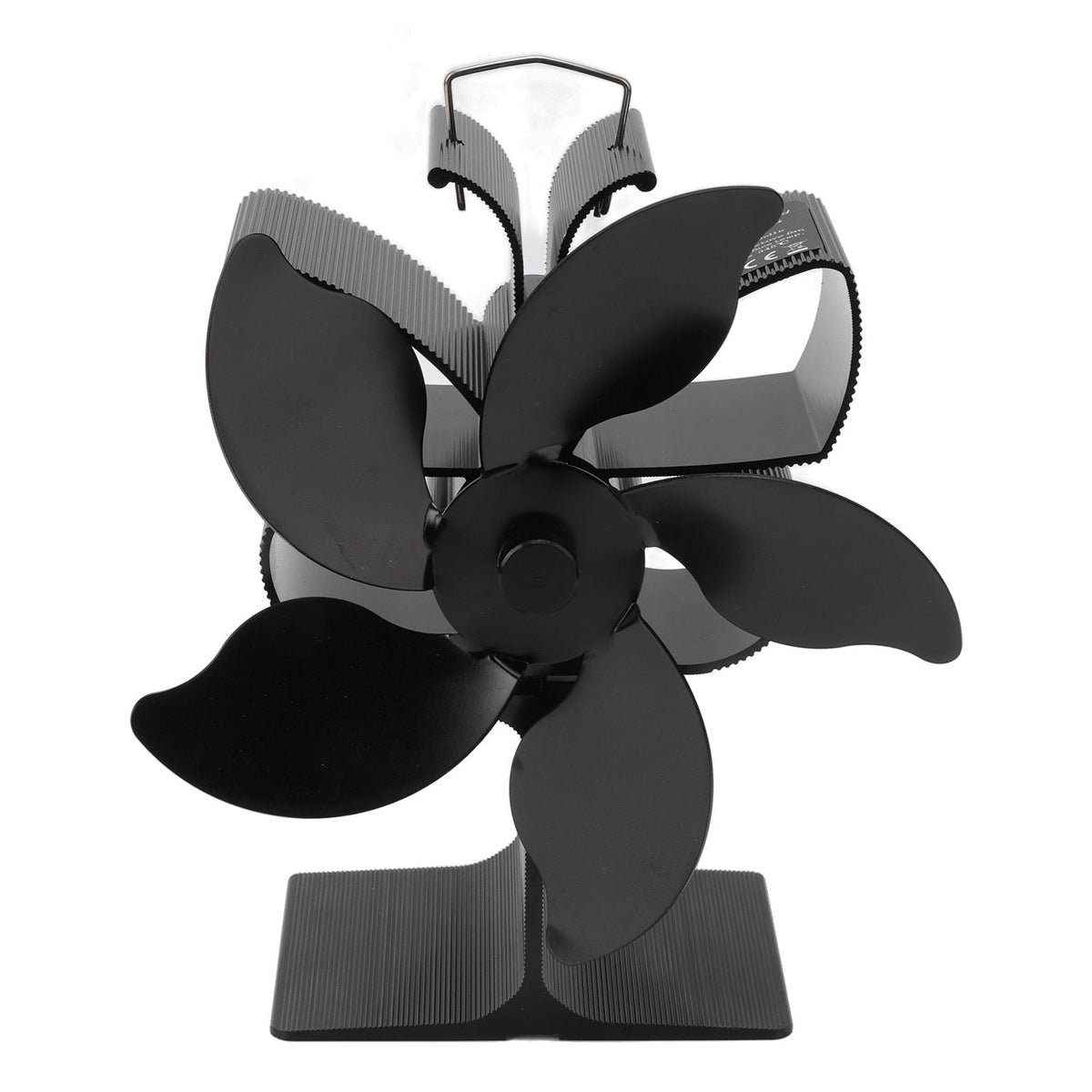 Heat Powered Fireplace Fan Black Stove Fan 5 Blades Thermal Power High Temperature Proof Eco Friendly Energy Saving