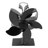 Heat Powered Fireplace Fan Black Stove Fan 5 Blades Thermal Power High Temperature Proof Eco Friendly Energy Saving - Close-Up Angle