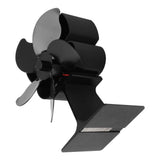 Heat Powered Fireplace Fan Black Stove Fan 5 Blades Thermal Power High Temperature Proof Eco Friendly Energy Saving