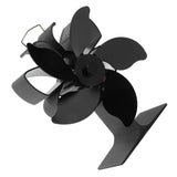 Heat Powered Fireplace Fan Black Stove Fan 5 Blades Thermal Power High Temperature Proof Eco Friendly Energy Saving