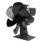 6 Blade Stove Eco Fan Black Self Starting High Temperature Resistance Energy Efficiency Heat Powered Fan for Home - Front View