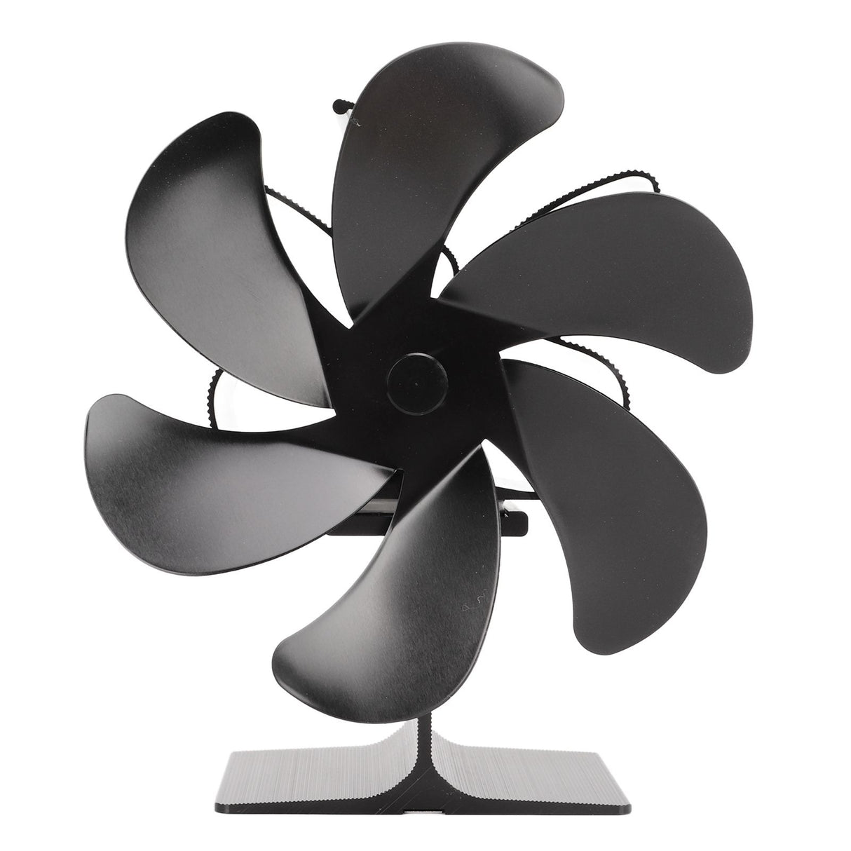6 Blade Stove Eco Fan Black Self Starting High Temperature Resistance Energy Efficiency Heat Powered Fan for Home