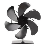 6 Blade Stove Eco Fan Black Self Starting High Temperature Resistance Energy Efficiency Heat Powered Fan for Home - Side View