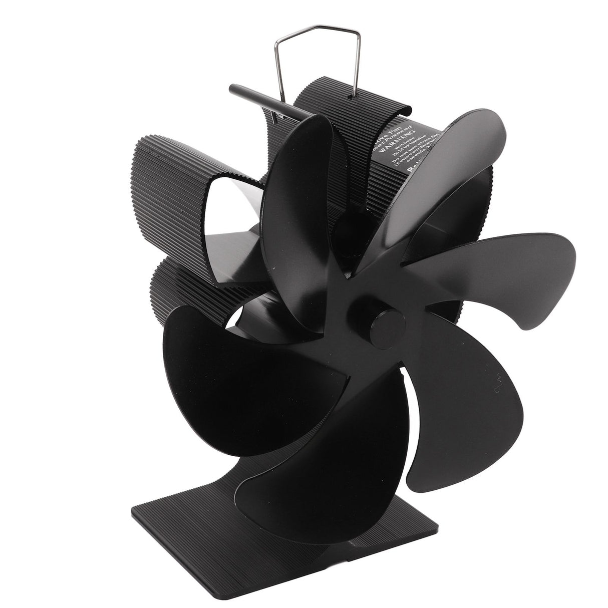 6 Blade Stove Eco Fan Black Self Starting High Temperature Resistance Energy Efficiency Heat Powered Fan for Home