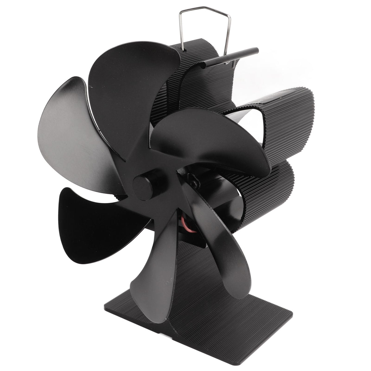 6 Blade Stove Eco Fan Black Self Starting High Temperature Resistance Energy Efficiency Heat Powered Fan for Home