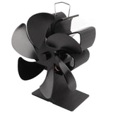 6 Blade Stove Eco Fan Black Self Starting High Temperature Resistance Energy Efficiency Heat Powered Fan for Home - 45-Degree Angle