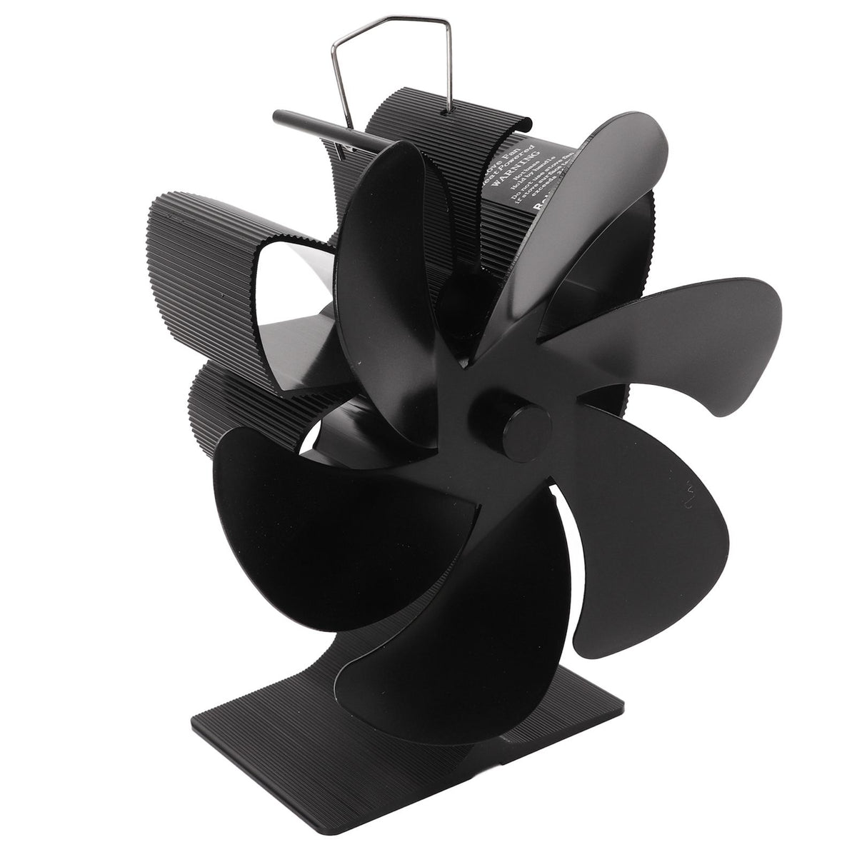 6 Blade Stove Eco Fan Black Self Starting High Temperature Resistance Energy Efficiency Heat Powered Fan for Home