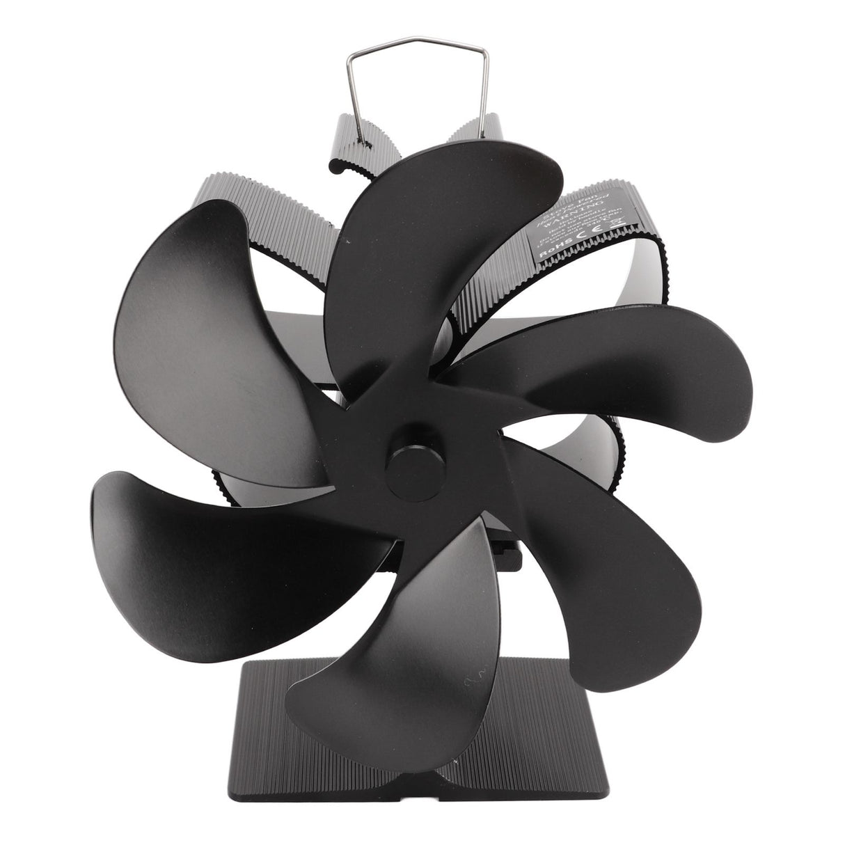 6 Blade Stove Eco Fan Black Self Starting High Temperature Resistance Energy Efficiency Heat Powered Fan for Home