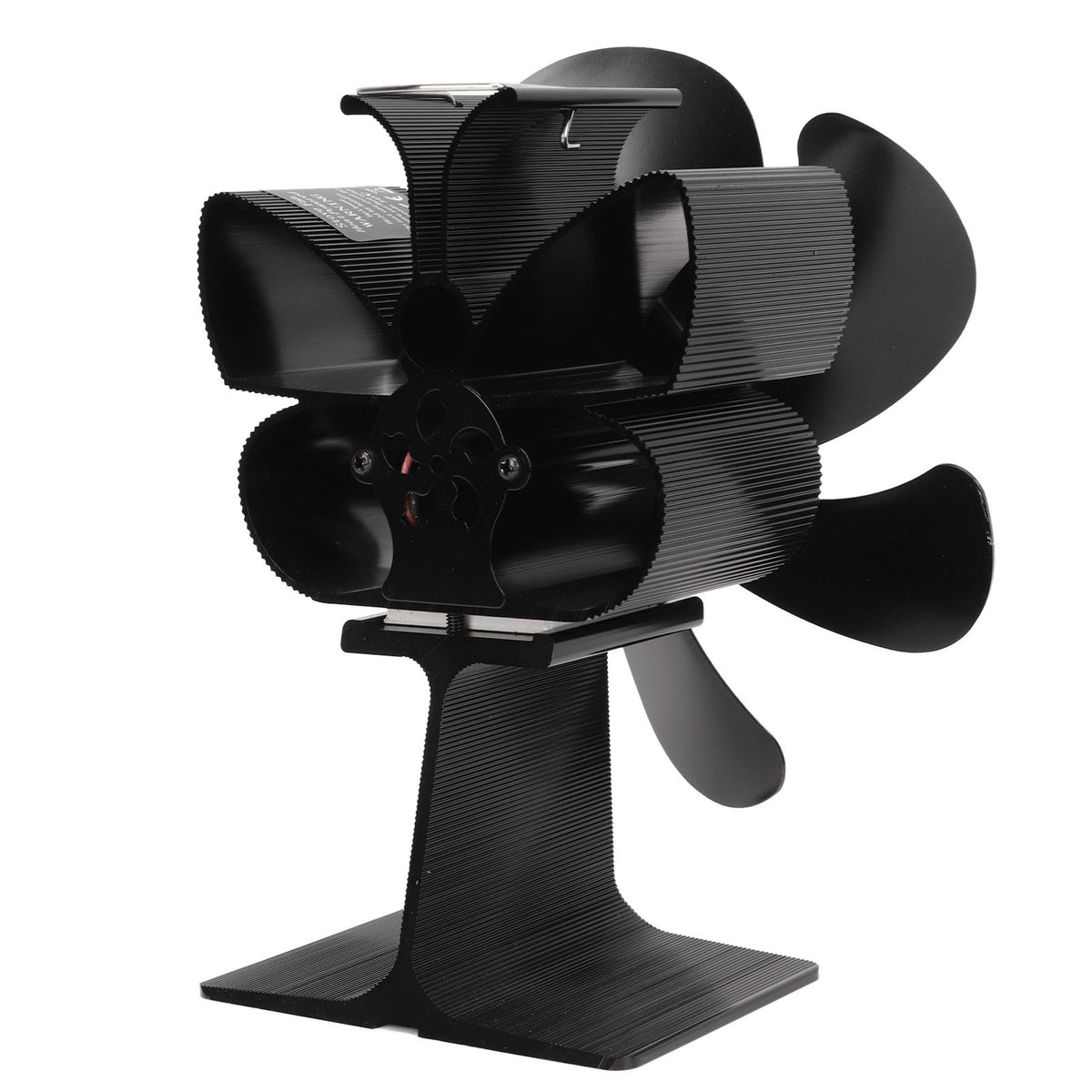 6 Blade Stove Eco Fan Black Self Starting High Temperature Resistance Energy Efficiency Heat Powered Fan for Home