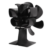 6 Blade Stove Eco Fan Black Self Starting High Temperature Resistance Energy Efficiency Heat Powered Fan for Home