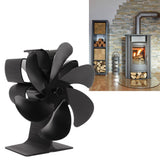 6 Blade Stove Eco Fan Black Self Starting High Temperature Resistance Energy Efficiency Heat Powered Fan for Home - Extra Image
