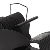 6 Blade Stove Eco Fan Black Self Starting High Temperature Resistance Energy Efficiency Heat Powered Fan for Home