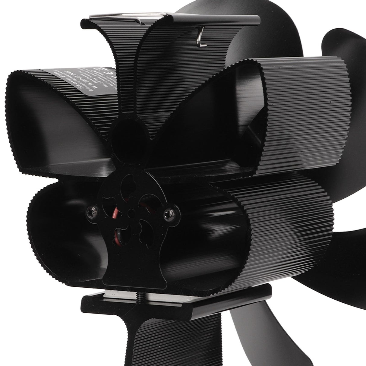 6 Blade Stove Eco Fan Black Self Starting High Temperature Resistance Energy Efficiency Heat Powered Fan for Home