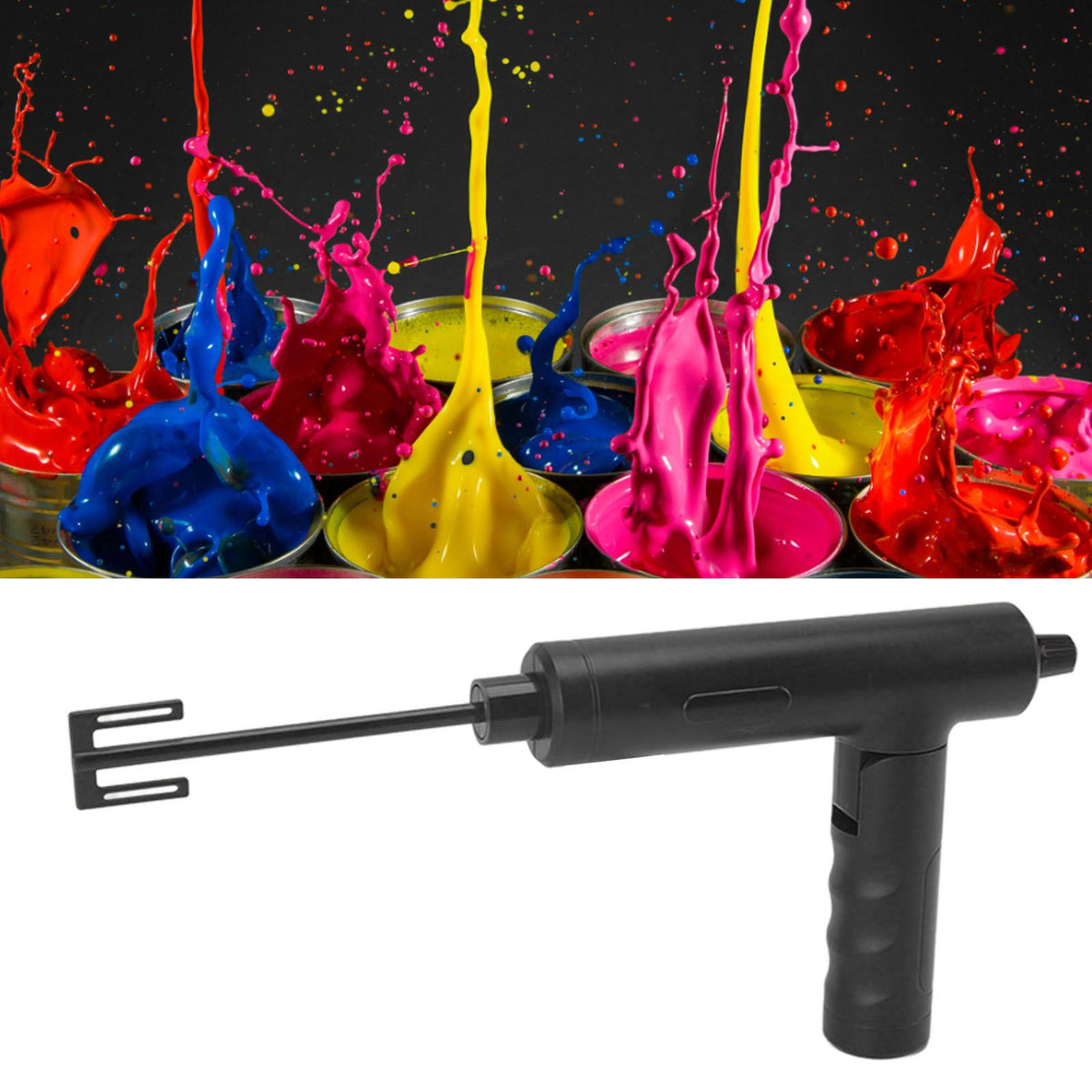 Handheld Electric Epoxy Resin Mixer Foldable Electric Epoxy Resin Stirrer for Mixing Paint Ceramics Glaze Pigment Black