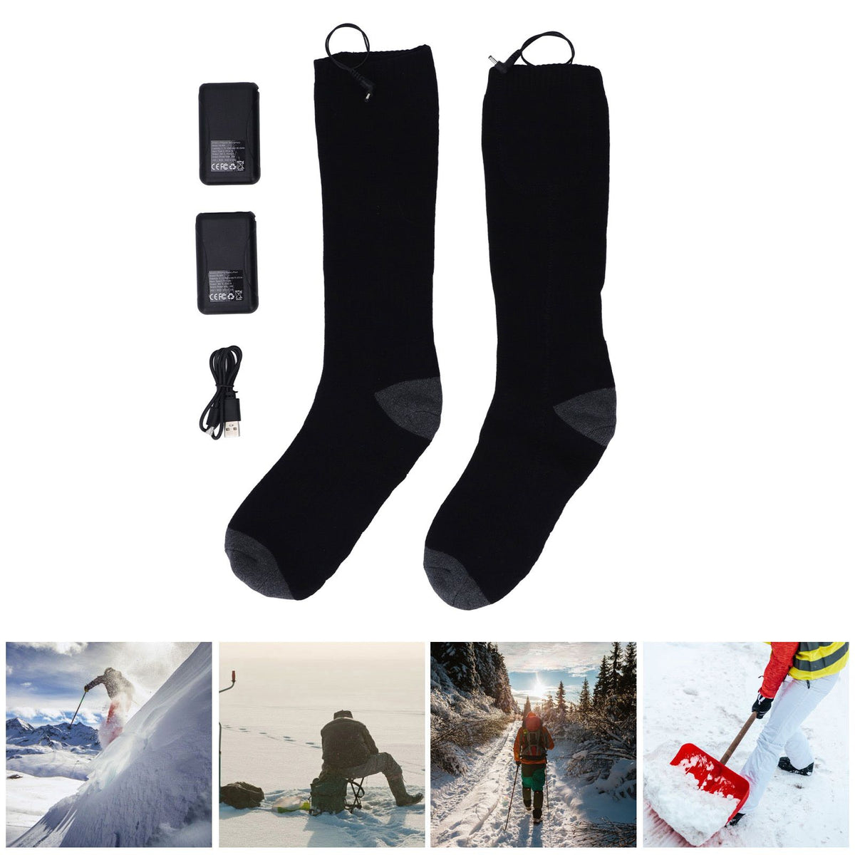 Heated Socks Warmer 3 Heating Level USB Charging Comfortable Washable for Men Women