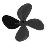 Stove Fan Blade Replacement Aluminum Alloy Fireplace Fan 4 Blades with Hex Wrench Screw Black - Front View