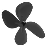 Stove Fan Blade Replacement Aluminum Alloy Fireplace Fan 4 Blades with Hex Wrench Screw Black
