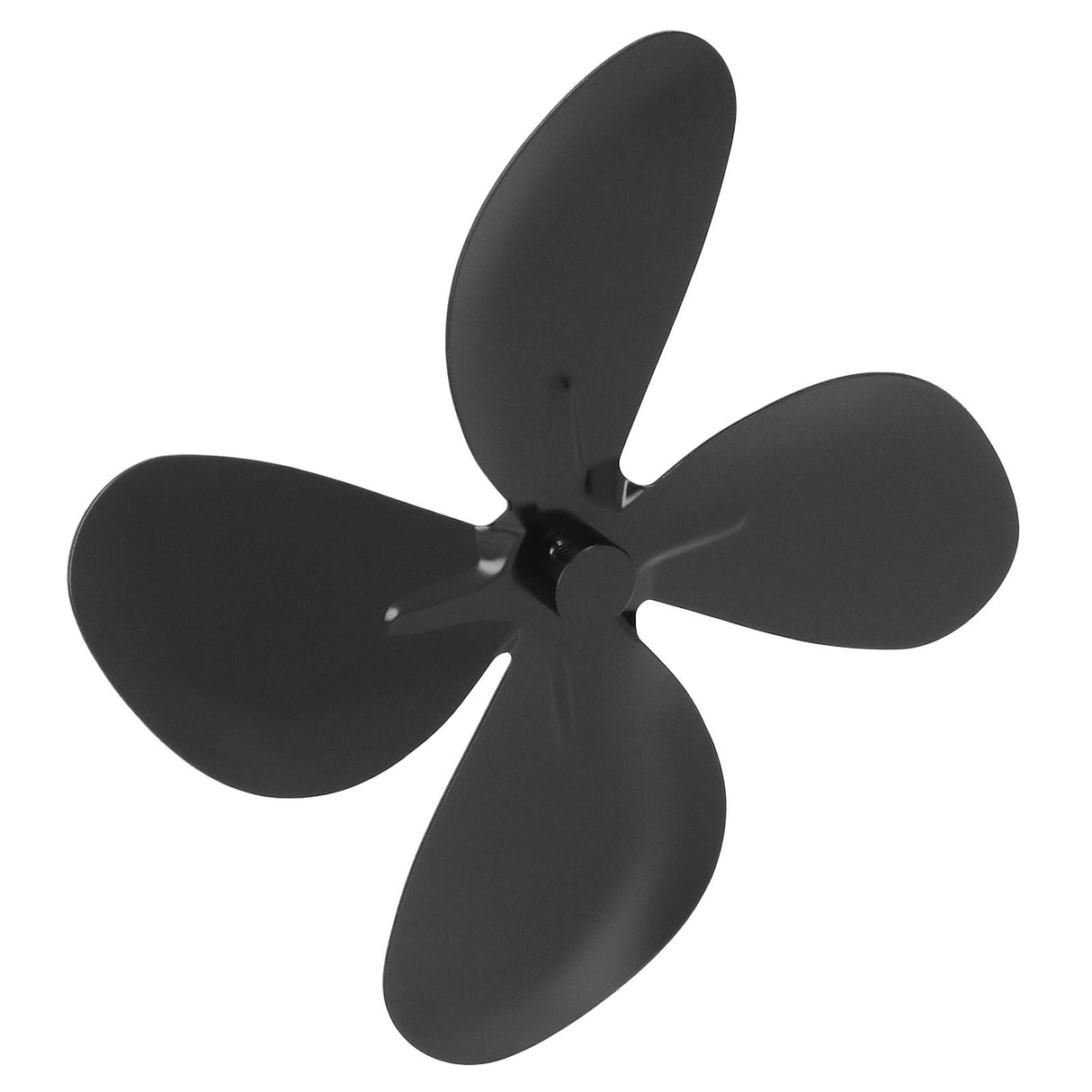 Stove Fan Blade Replacement Aluminum Alloy Fireplace Fan 4 Blades with Hex Wrench Screw Black