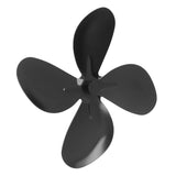 Stove Fan Blade Replacement Aluminum Alloy Fireplace Fan 4 Blades with Hex Wrench Screw Black - 45-Degree Angle