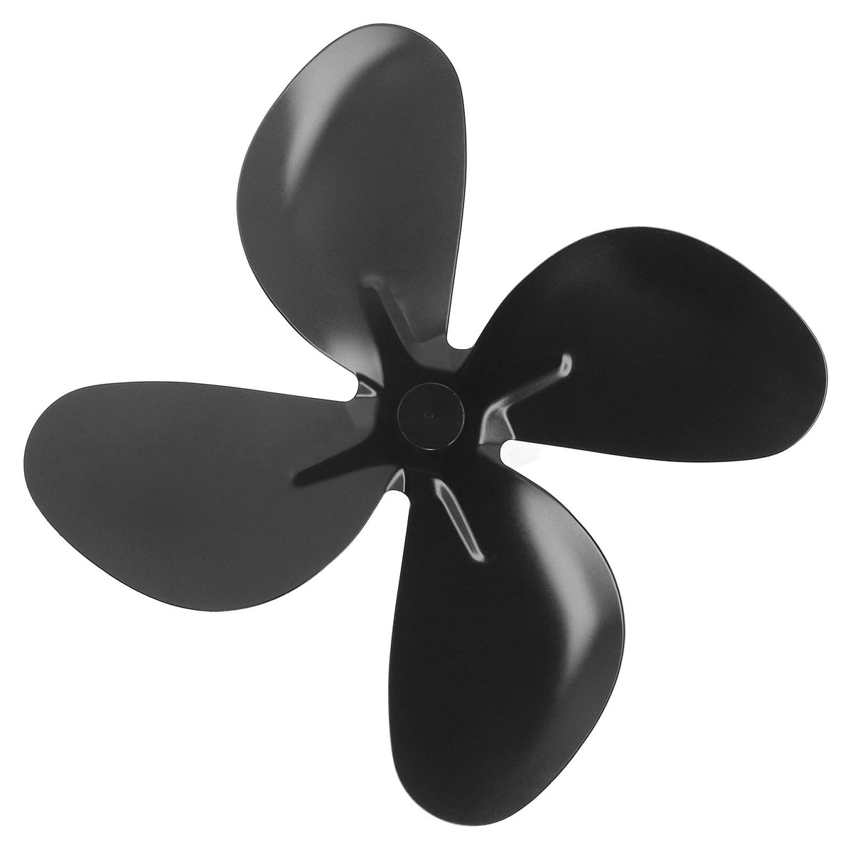 Stove Fan Blade Replacement Aluminum Alloy Fireplace Fan 4 Blades with Hex Wrench Screw Black