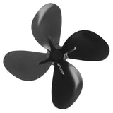 Stove Fan Blade Replacement Aluminum Alloy Fireplace Fan 4 Blades with Hex Wrench Screw Black