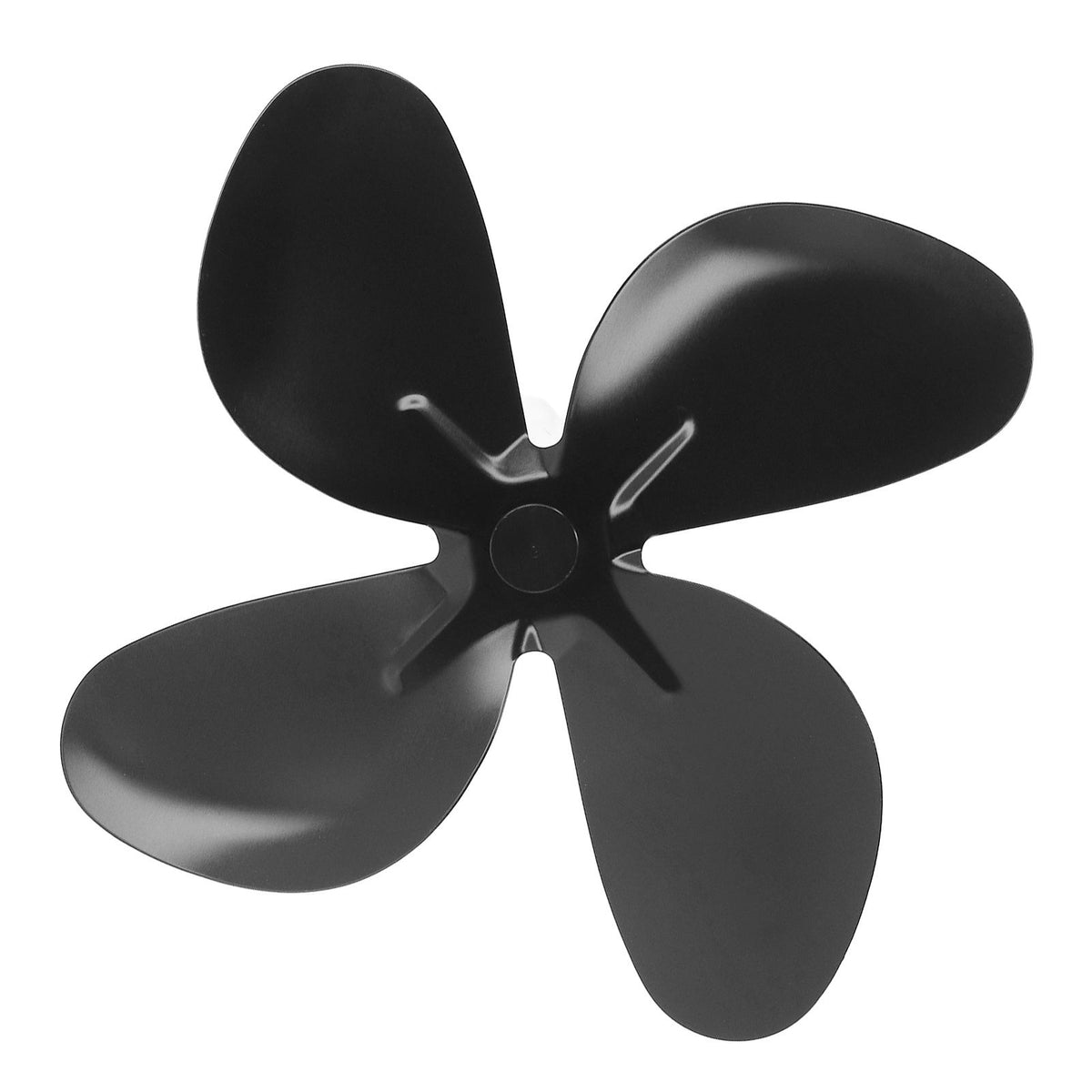 Stove Fan Blade Replacement Aluminum Alloy Fireplace Fan 4 Blades with Hex Wrench Screw Black