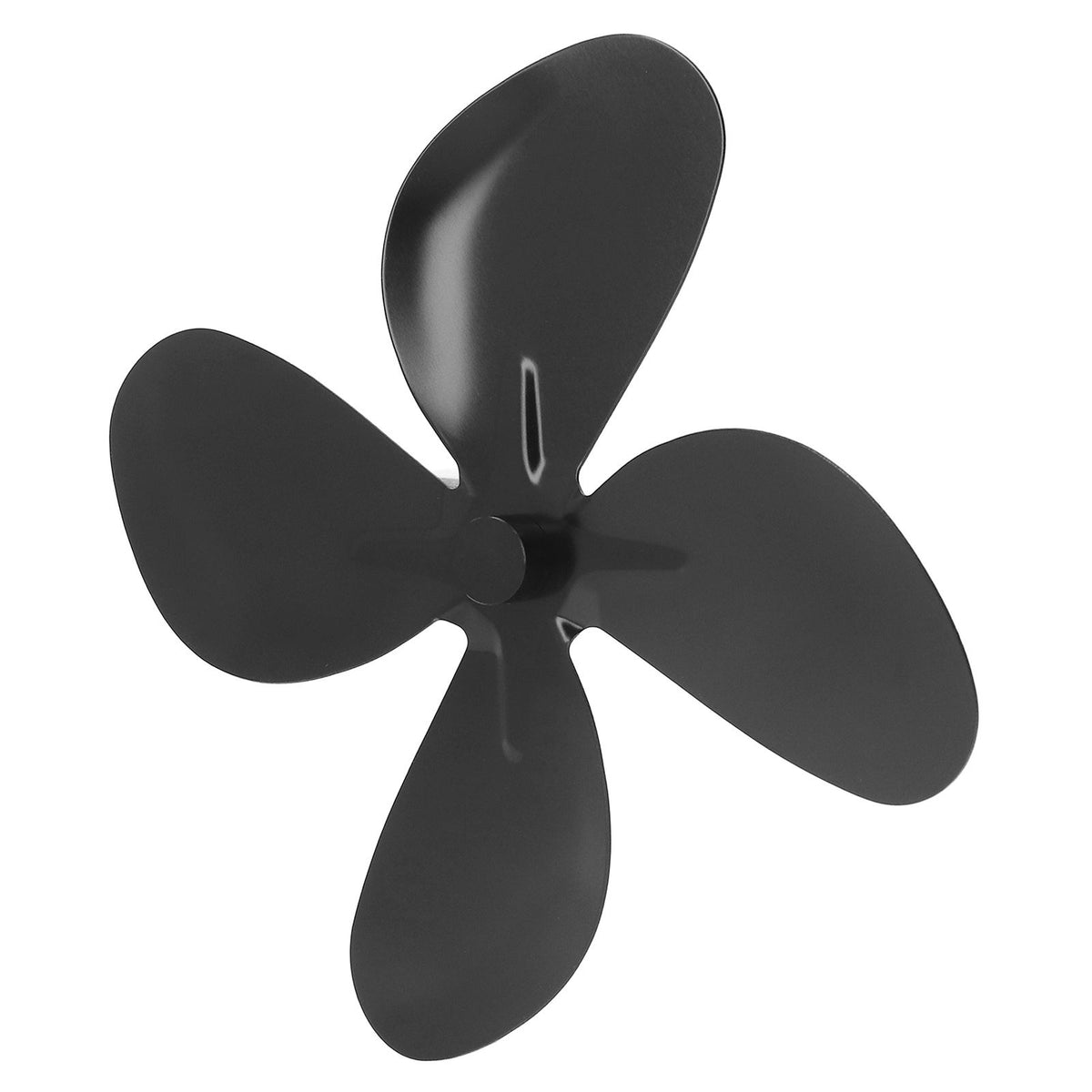 Stove Fan Blade Replacement Aluminum Alloy Fireplace Fan 4 Blades with Hex Wrench Screw Black