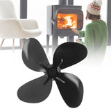 Stove Fan Blade Replacement Aluminum Alloy Fireplace Fan 4 Blades with Hex Wrench Screw Black