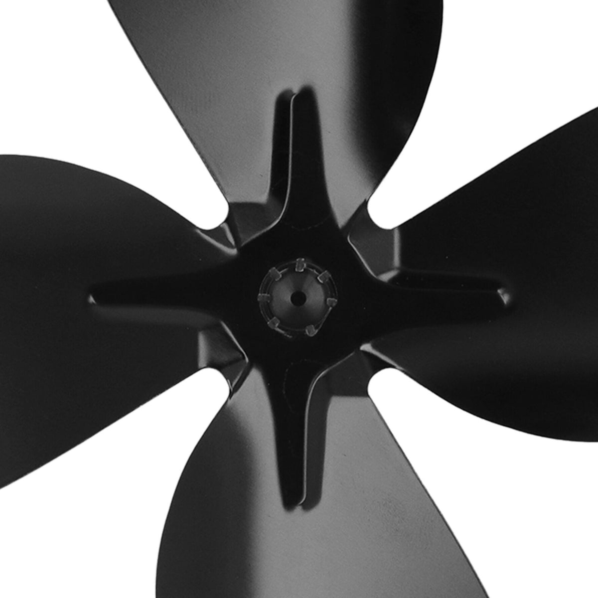 Stove Fan Blade Replacement Aluminum Alloy Fireplace Fan 4 Blades with Hex Wrench Screw Black