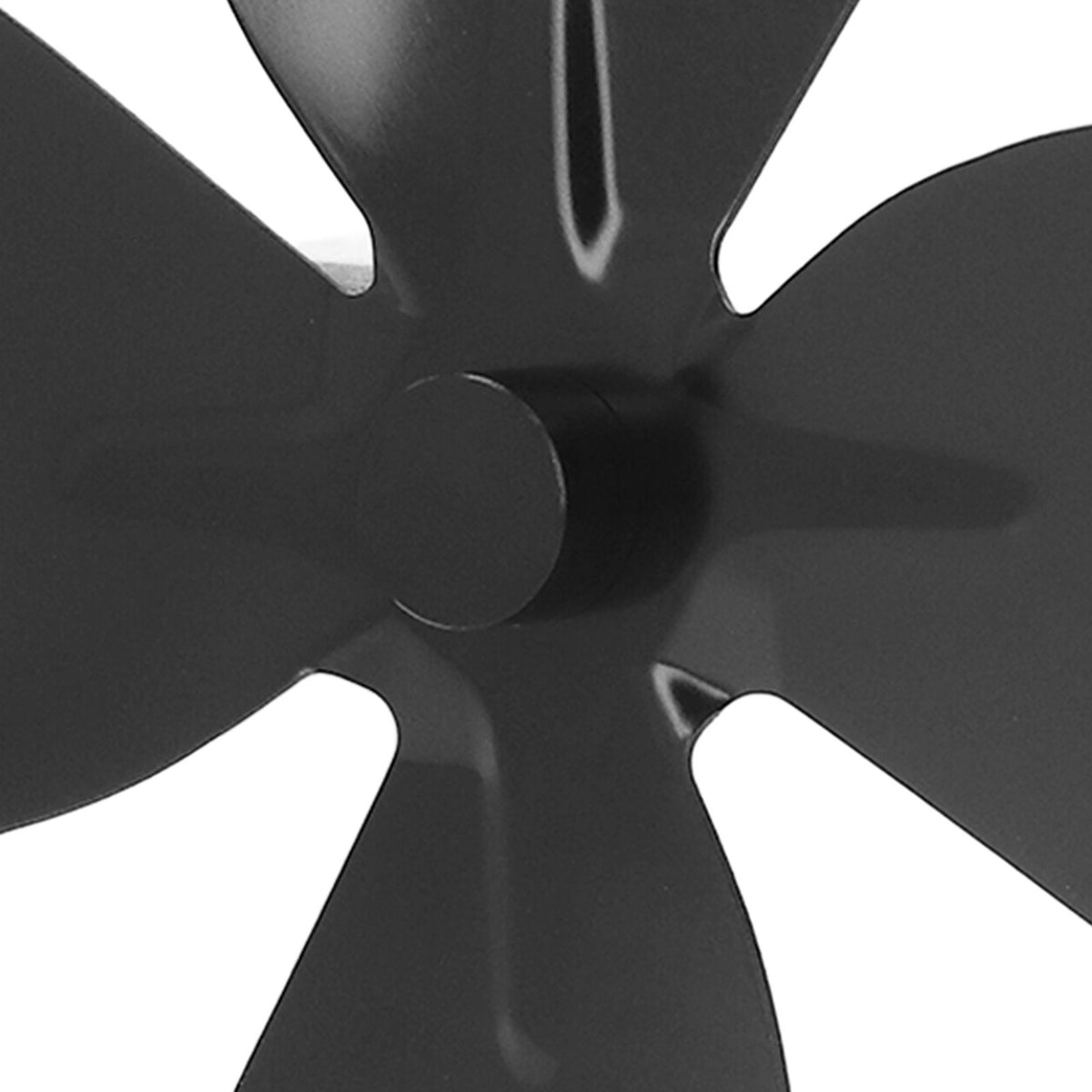 Stove Fan Blade Replacement Aluminum Alloy Fireplace Fan 4 Blades with Hex Wrench Screw Black