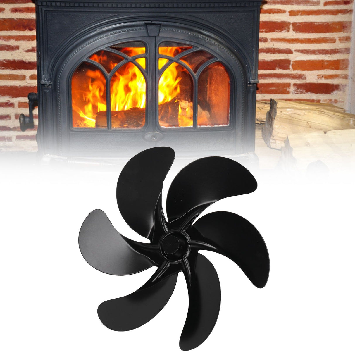 6 Blades Fireplace Fan Blade Replacement Universal Aluminum Alloy Fan Blade Stove Fan Accessories