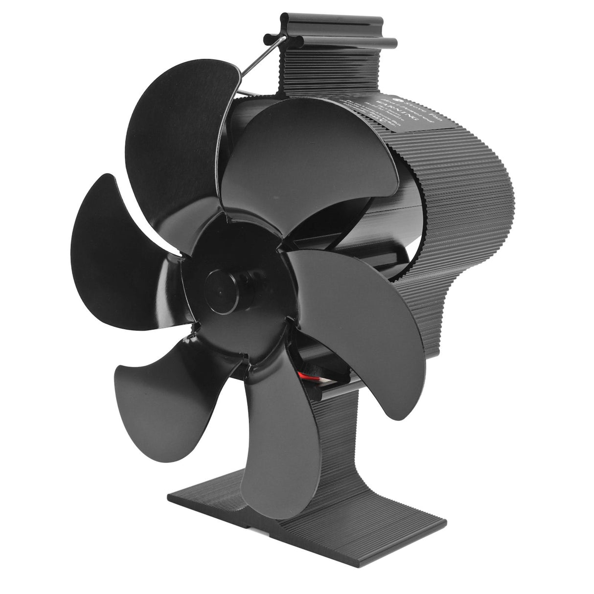 6 Blades Heat Powered Fireplace Fan Self Starting Eco Friendly Wood Stove Fan LT380 Black 152mm Diameter