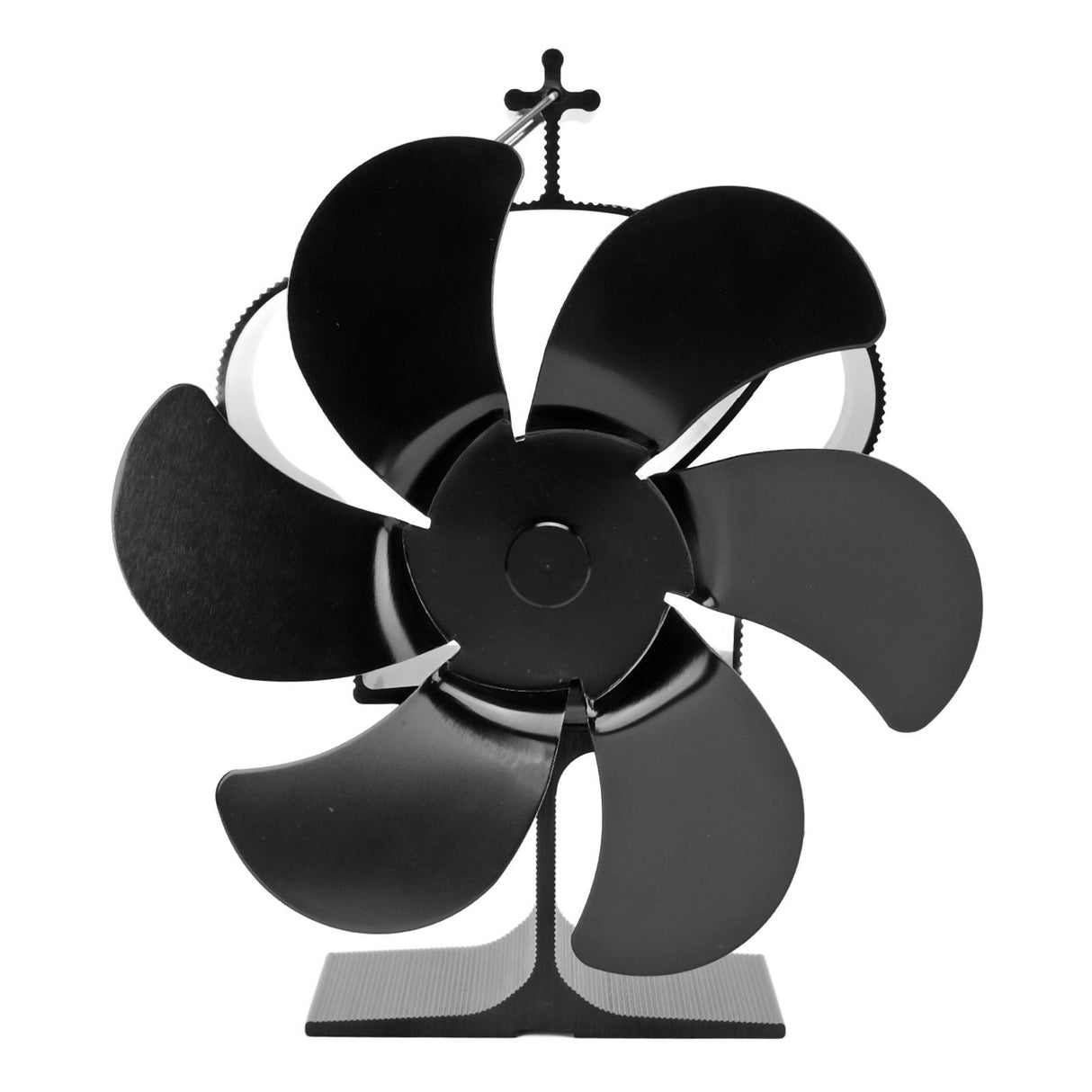 6 Blades Heat Powered Fireplace Fan Self Starting Eco Friendly Wood Stove Fan LT380 Black 152mm Diameter